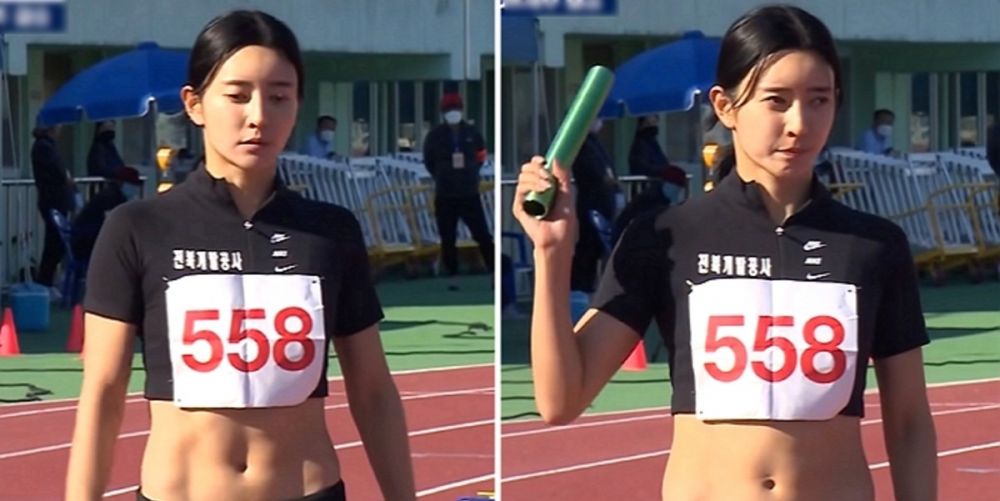 運動場上的她一樣美貌出眾！去年10月，金智恩參加利川市的職業女子400m決賽，讓觀眾再次看到她的美麗身影，最終名列第二。該影片被韓國網民瘋狂轉載，累計超過四百萬人次觀看。