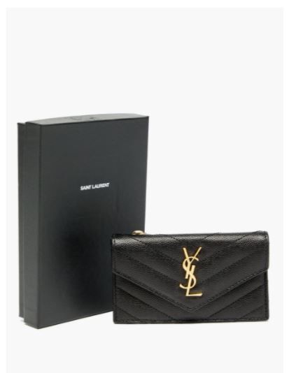 SAINT LAURENT YSL-logo quilted-leather cardholder 原價HK$3,190 | 快閃8折：HK$2,552 | 香港官網售價 HK$3,190