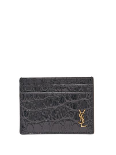 SAINT LAURENT YSL-plaque crocodile-embossed leather cardholder 原價HK$2,185 | 快閃8折：HK$1,748 | 香港官網售價 HK$2,400 