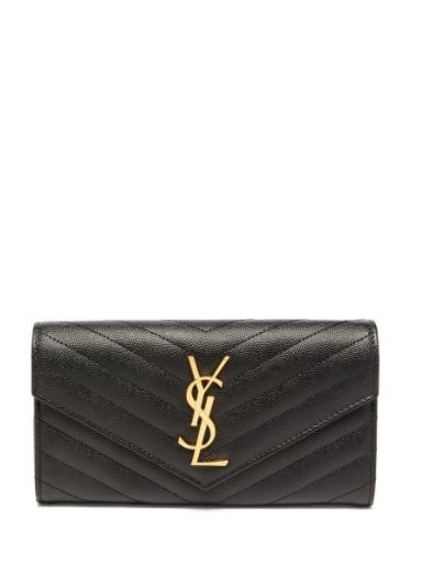 SAINT LAURENT YSL-logo quilted-leather continental wallet 原價HK$6,350 | 快閃8折：HK$5,080 | 香港官網售價 HK$6,350