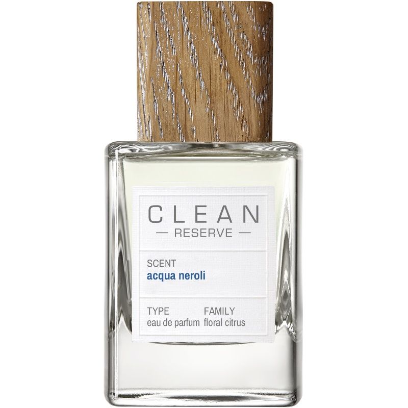 CLEAN香水推薦1 CLEAN RESERVE ACQUA NEROLI。 是一款中性花香型香水，麝香與清新的佛手柑、西西里橙和橘子的混合，散發出乾淨提醒的清新香氣，尤其適合白天或溫暖季節適用。