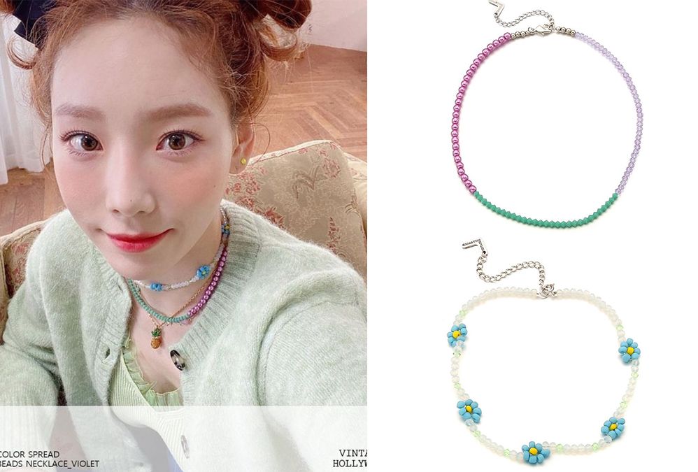 Colour Spread Beads Necklace＿Violet｜₩59,000