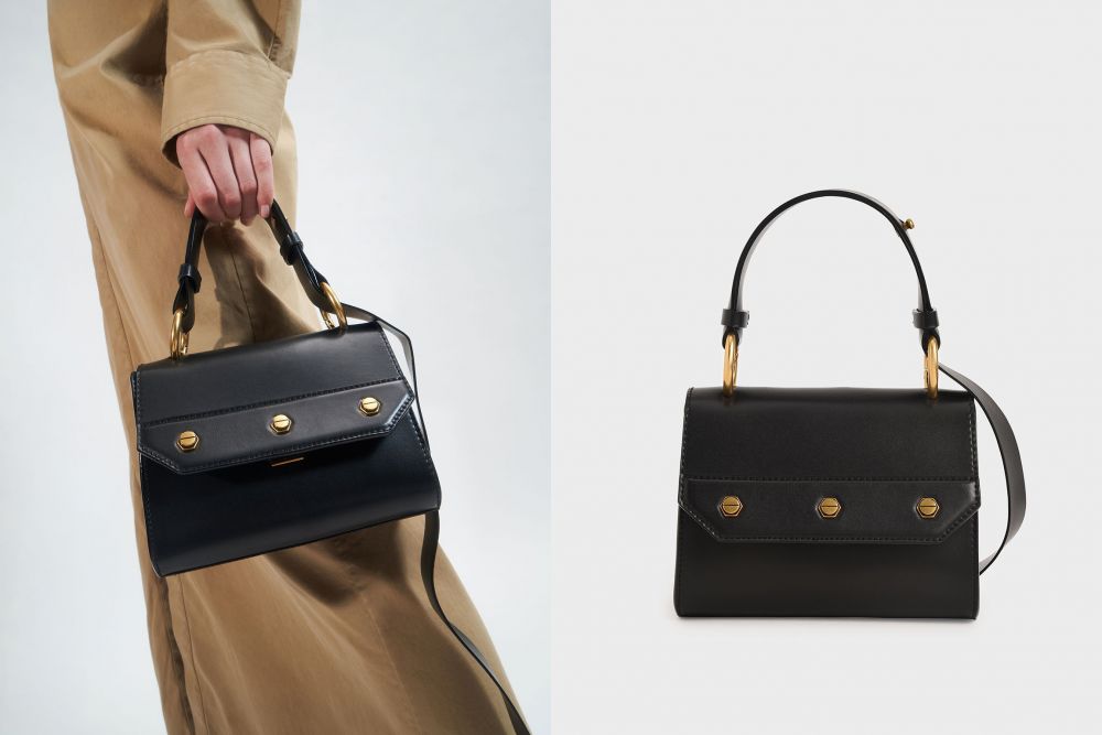 Studded Top Handle Bag - Black－原價：HK$439｜現售：HK$349  (21% OFF)