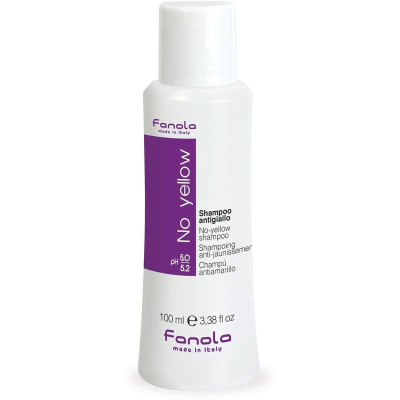 Fanola Original No Yellow Purple Shampoo 100ML｜售價以官方為準  去黃洗頭水含有紫羅蘭色素，可以中和不需要的黃色，令頭髮柔軟、有光澤和順滑。它的酸性 pH 值會封閉角質層，並在頭髮上形成紫色保護膜，預防掉色。