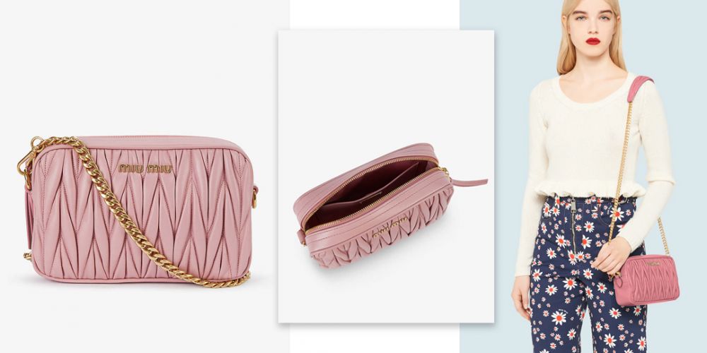 Matelassé quilted leather cross-body bag #Pink   香港官網售價HKD 12,300 ｜網售 $8850