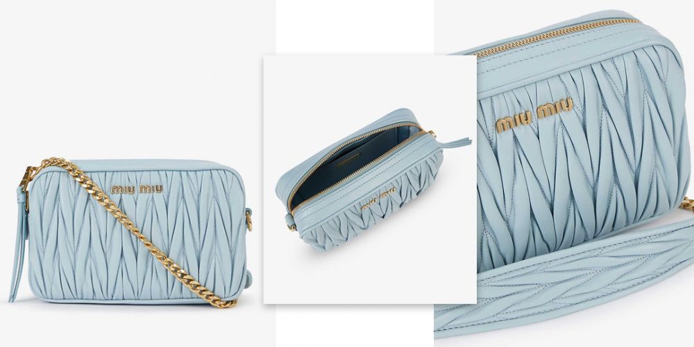 Matelassé quilted leather cross-body bag #Blue    網售  $10100