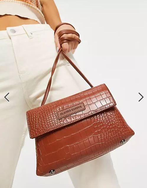 Claudia Canova moc croc crossbody bag in tan 原價HKD$402.12 現價HKD$177.78 (-55%)