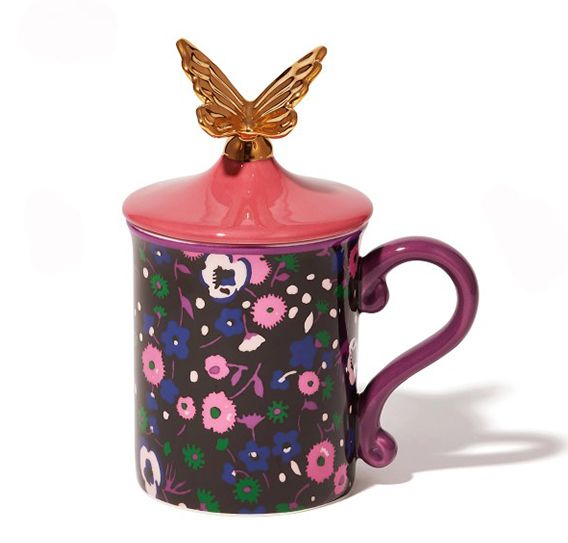 ANNA SUI Mug with lid Flower pink｜¥2,200