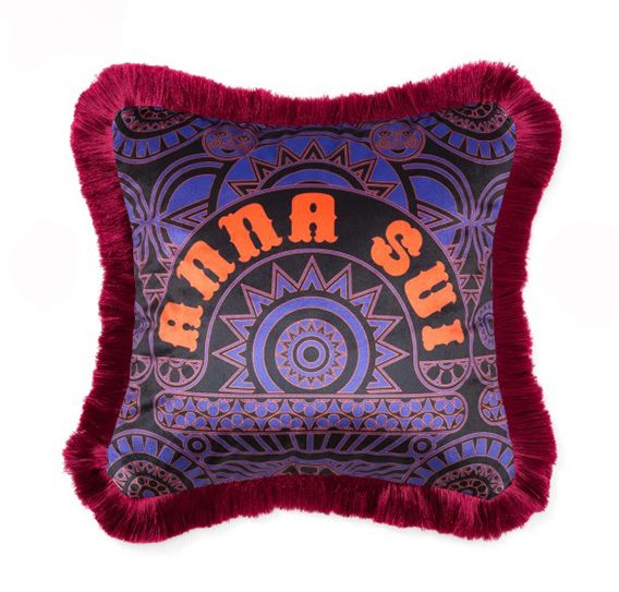 ANNA SUI Cushion Cover Logo 450 × 450 Purple｜¥5,000