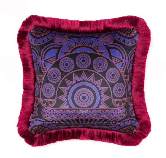 ANNA SUI Cushion Cover Logo 450 × 450 Purple｜¥5,000