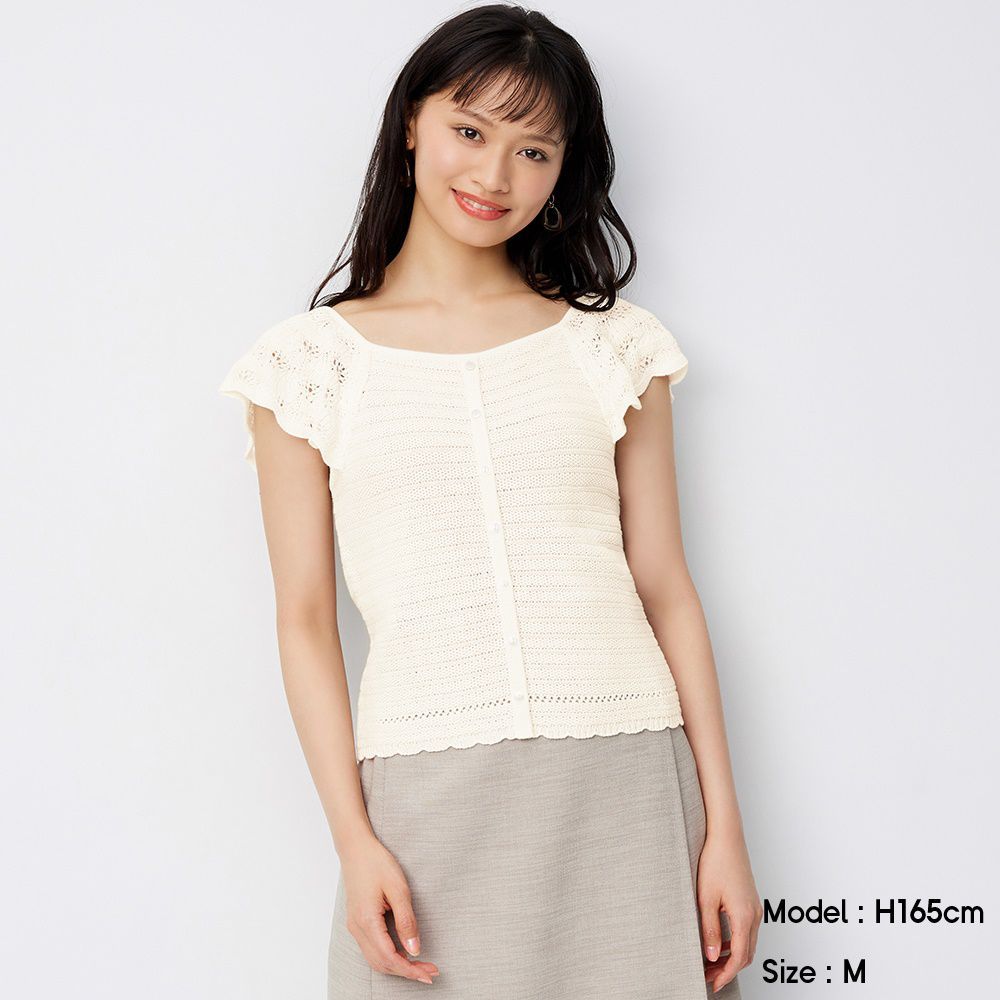 2WAY lace square-neck sweater  原價 HK$ 149 | 現售 HK$ 59