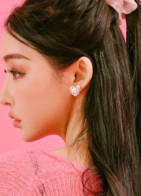 heart sequin earrings｜6,000won
