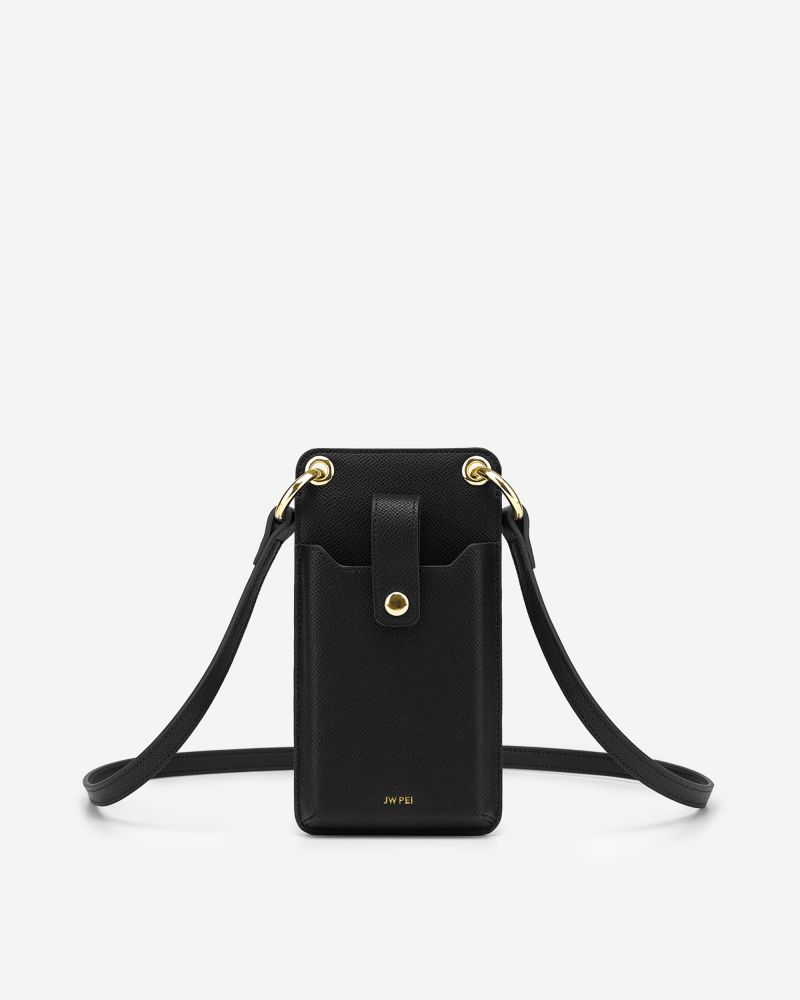 Quinn 手機包 -黑色粒紋素皮革 原價HK$499 | 特價HK$259 | 第二件半價低至HK$194.25