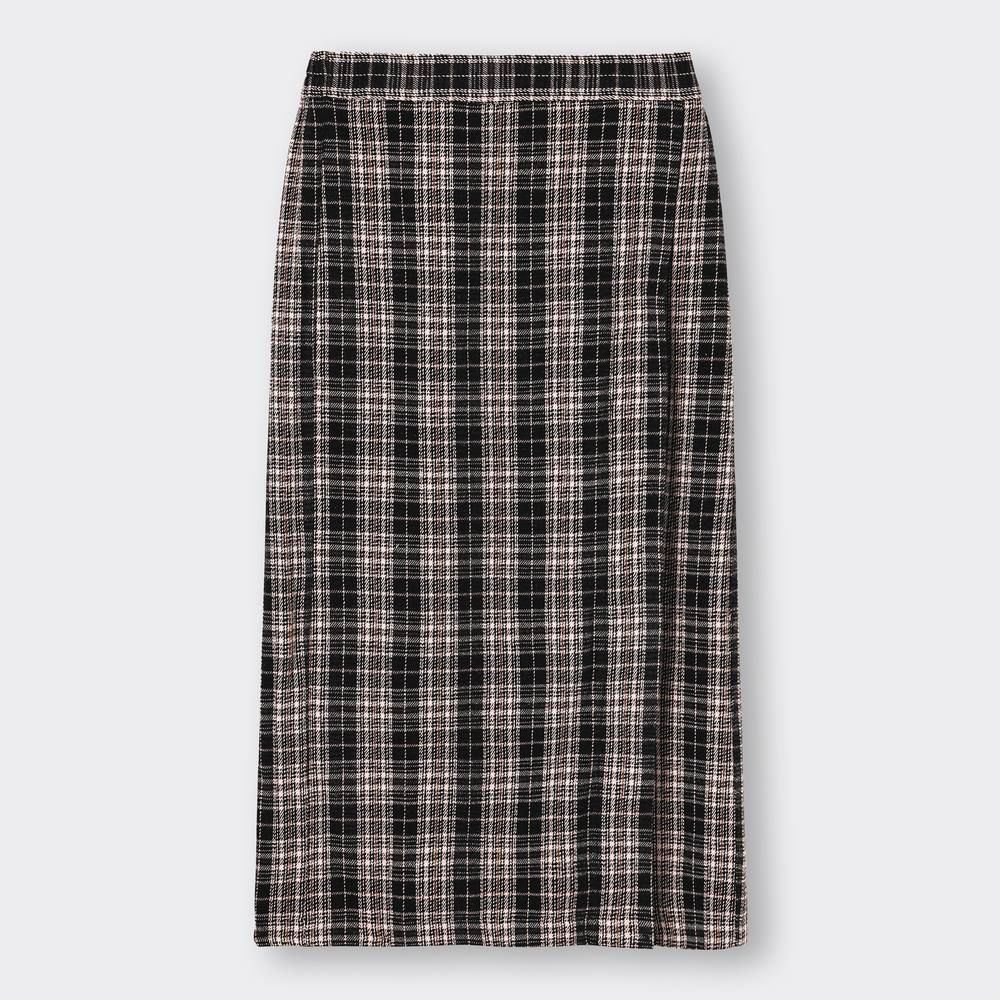 Checked narrow midi skirt $179