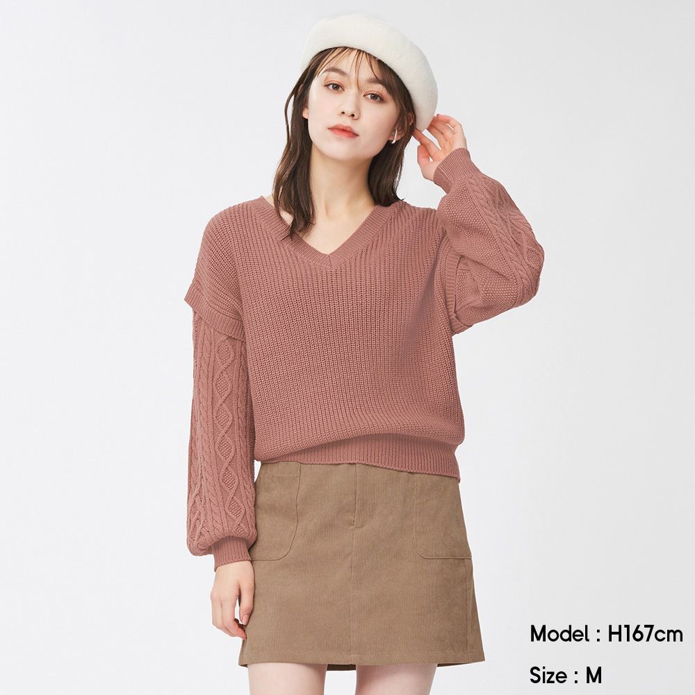 Cable sleeve sweater $99