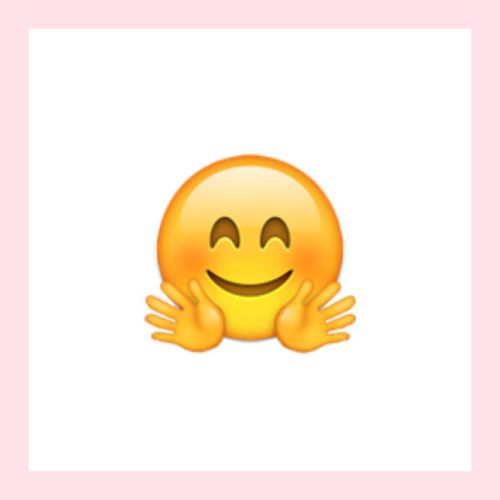 7. 微笑並伸出雙手Emoji；Smiling face with open hands。 雖然在日常對話中，這個Emoji一般用於表示向對方來一個開心的隔空擁抱。