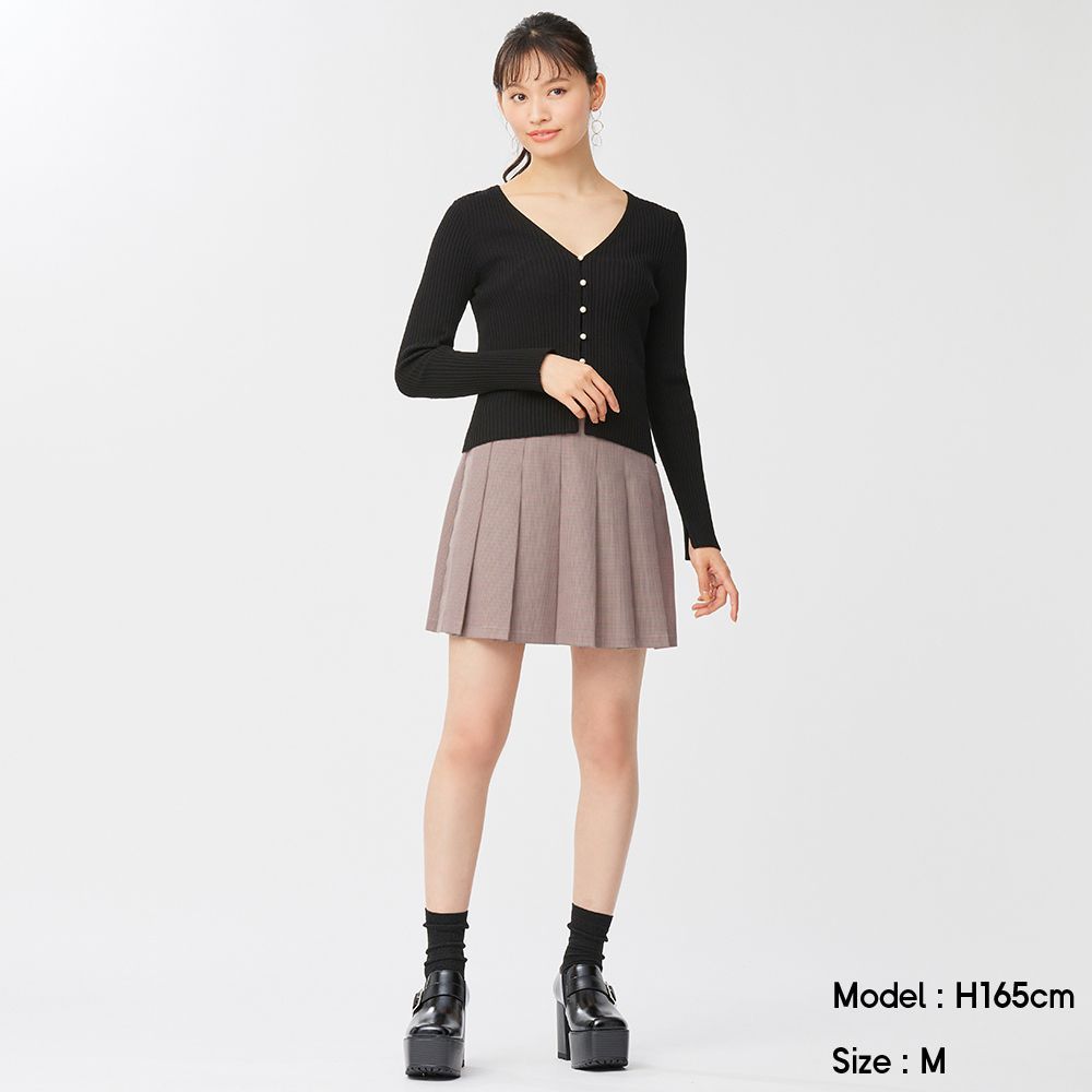 Pleated mini skirt(check) 原價：HK$149│特價：HK$79