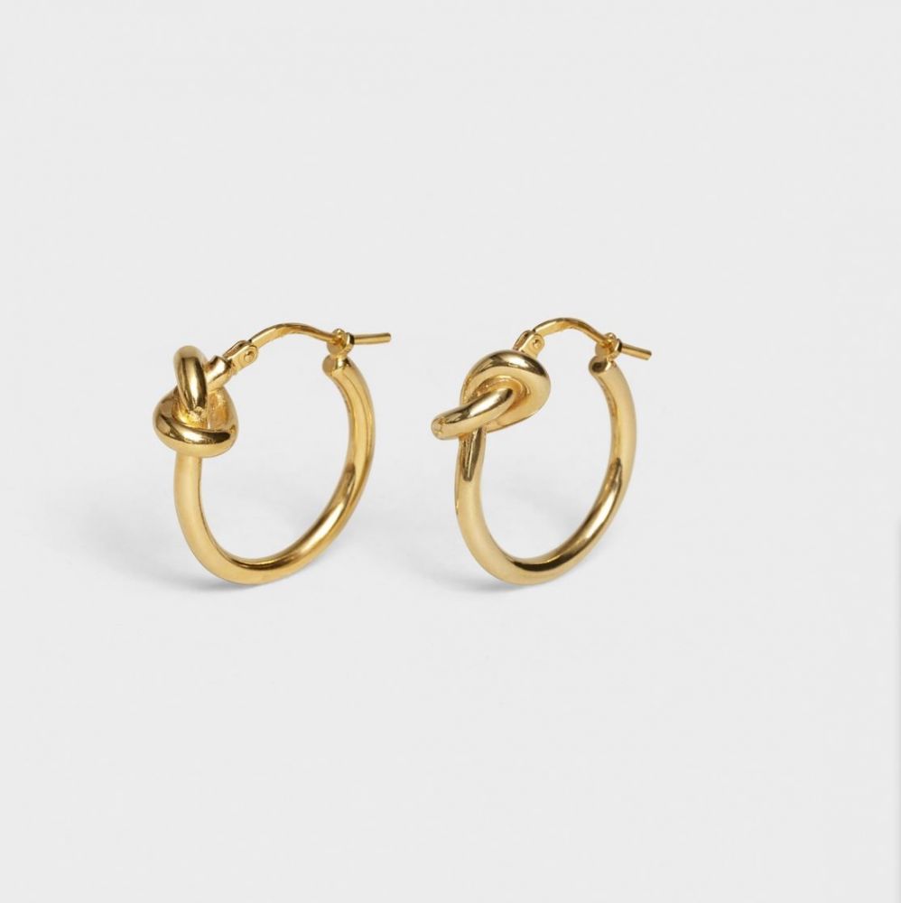 CELINE 金色黃銅小型KNOT圈形耳環 HK$ 4,100
