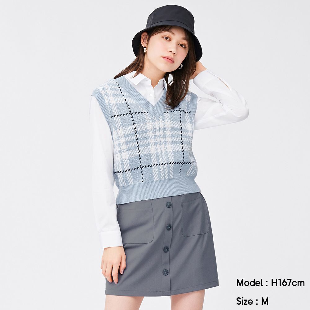 Checked knit vest | 原價 HK$ 149 | 現售 HK$ 129
