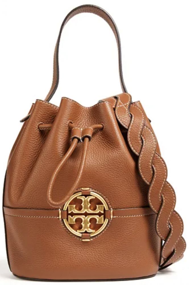 Tory Burch Miller pebbled-leather bucket bag 原價 HK$5,324 | 特價HK$2,820【47% off】
