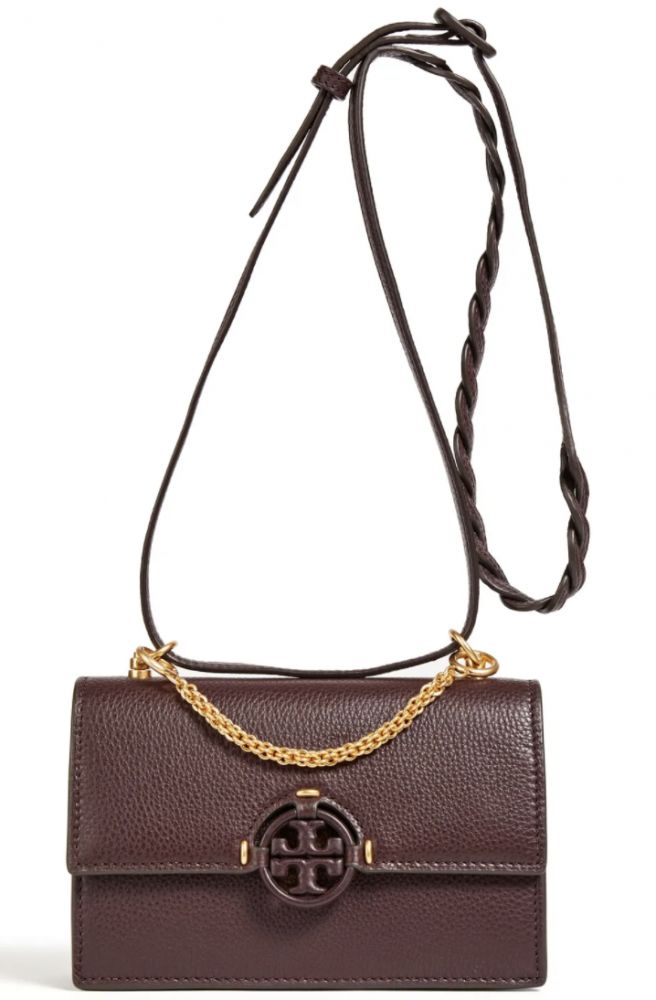 Tory Burch Chain-trimmed pebbled-leather shoulder bag 原價 HK$3,482 | 特價HK$2,054【41% off】