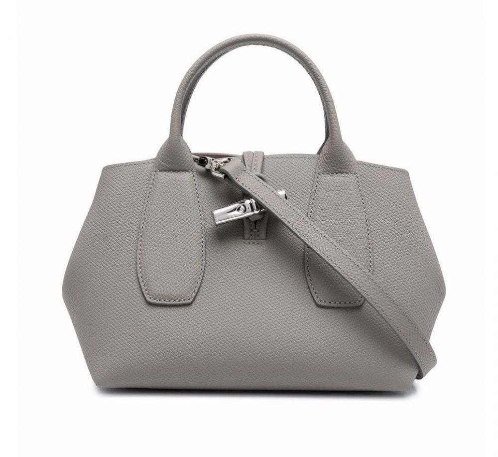 Longchamp Roseau灰色皮革肩背包 | HKD$3,650