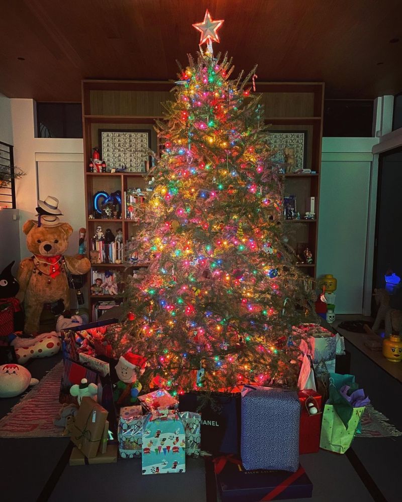 早前聖誕節，他們更以一棵極高聖誕樹佈置客廳，空間感盡現。