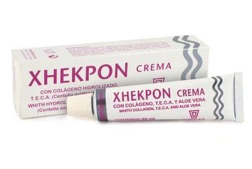  XHEKPON CREAM 膠原蛋白頸紋霜｜USD $15/40ml ｜ 含有膠原蛋白、蘆薈和積雪草，刺激皮膚再生，撫平皮膚表面，延緩老化。