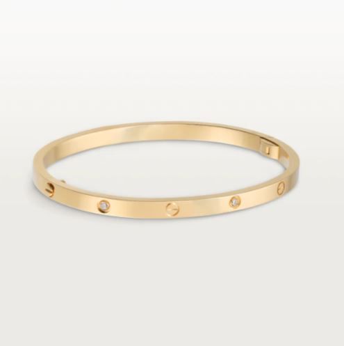 LOVE 手鐲，小型款，6顆鑽石18K黃金 HK$52,000