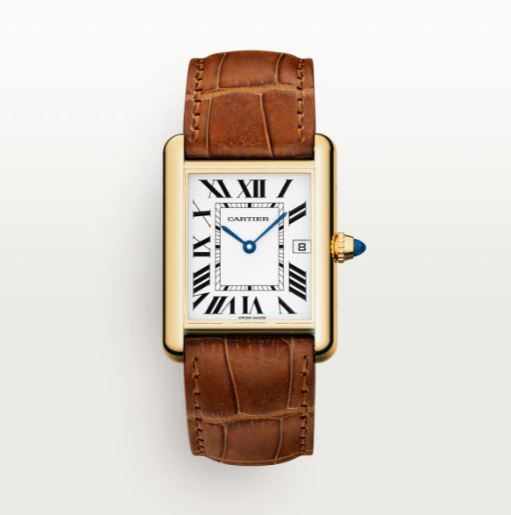 TANK LOUIS CARTIER 腕錶大型款，石英機芯，18K黃金，皮革 HK$84,500
