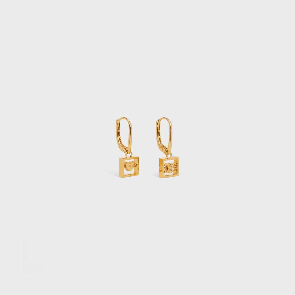 金色黃銅CELINE可分拆式迷你型SIGNATURES耳環 金色飾面 HK$ 4,650