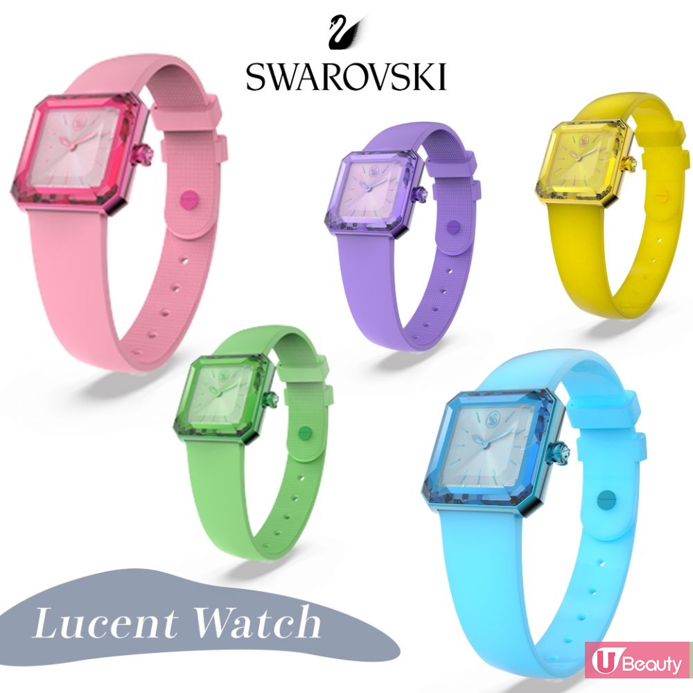 腕錶系列    是次更推出色彩鮮艷的腕錶，具有精密切割Swarovski水晶錶面 不論是搭配運動服飾或正式的服裝，都能為外型增添個性風采。它更在水下50公尺防水，方便大家工作後做運動。
