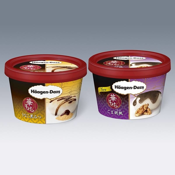 日本Häagen-Dazs推出兩款期間限定～黑糖黃豆蕨餅與芝麻合桃麻糬味雪糕！