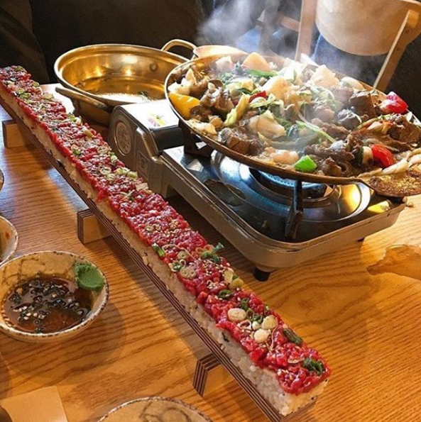 生牛肉愛好者必試～韓國55cm長生牛肉壽司！