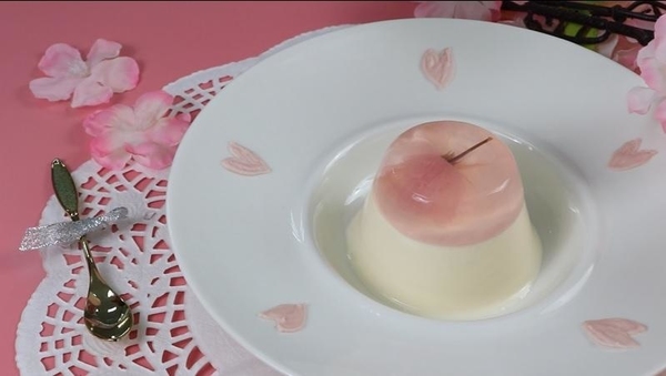 超夢幻~粉紅櫻花奶凍!