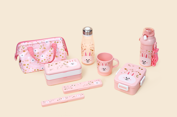 LINE FRIENDS新推可愛2層便當盒 熊大CONY粉色系野餐用品登場