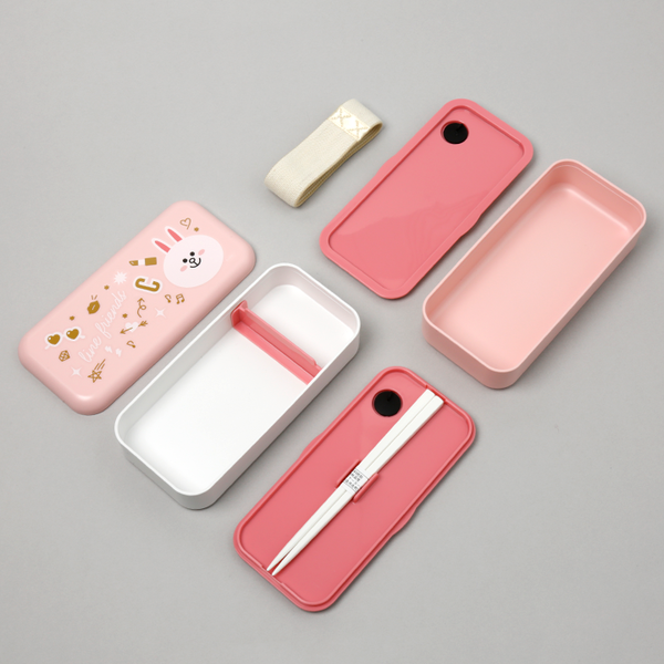 LINE FRIENDS新推可愛2層便當盒 熊大CONY粉色系野餐用品登場