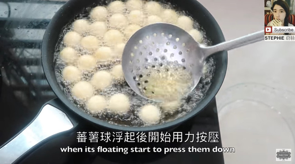 脆卜卜！3種材料自製美味蕃薯球~