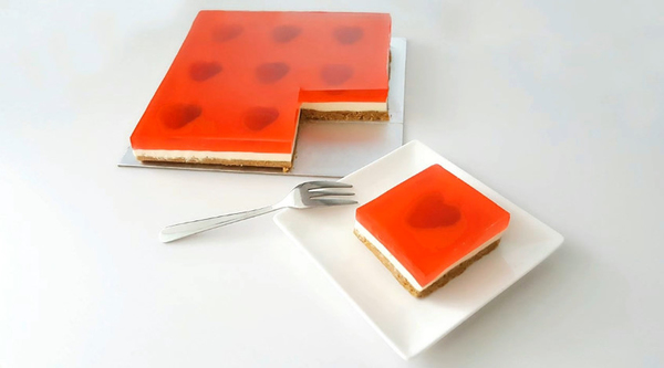 飯後甜品 免焗士多啤梨果凍芝士蛋糕