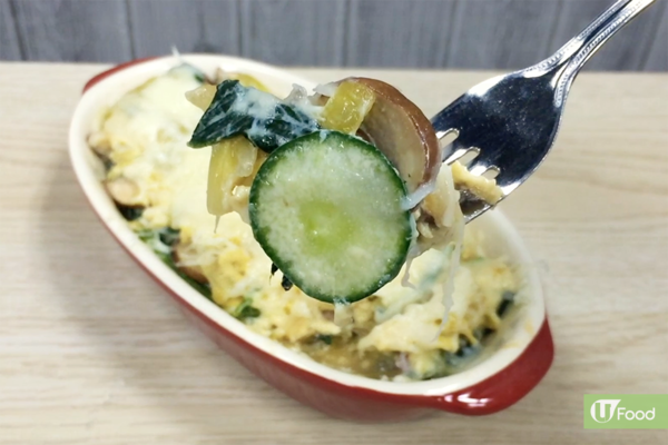 簡易無肉菜式！菠菜芝士蘑菇焗蛋