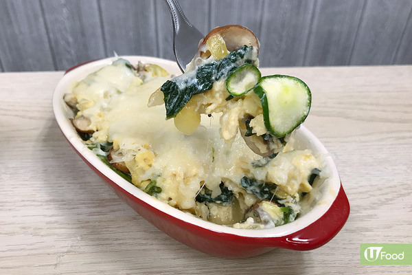 簡易無肉菜式！菠菜芝士蘑菇焗蛋