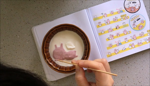 逐筆拆解!人氣卡通「粉紅兔兔」彩繪乳酪