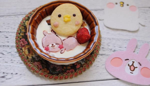 逐筆拆解!人氣卡通「粉紅兔兔」彩繪乳酪