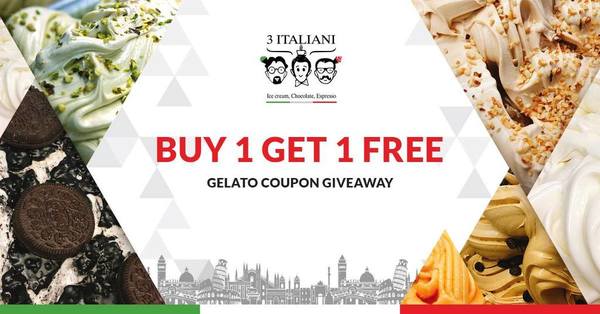3 Italiani開幕限時優惠！意大利雪糕買一送一