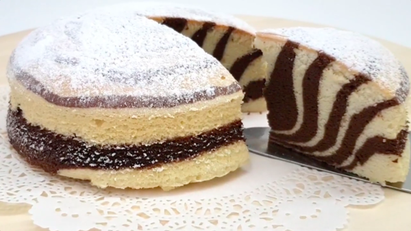 黑白相間  自製朱古力斑馬紋蛋糕