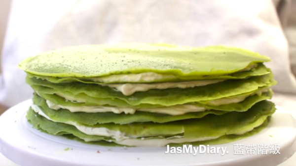 淡淡抹茶香味 抹茶紅豆千層蛋糕