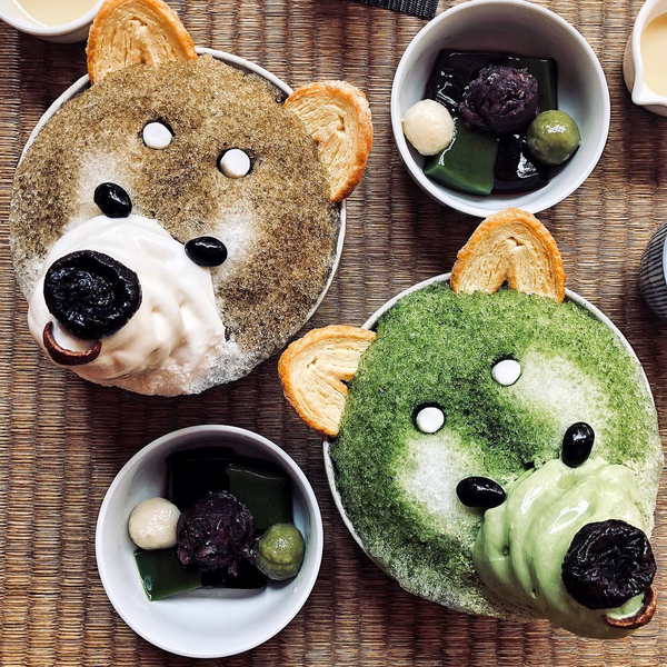 台南人氣日式甜品店　抹茶味／焙茶味柴犬造型刨冰