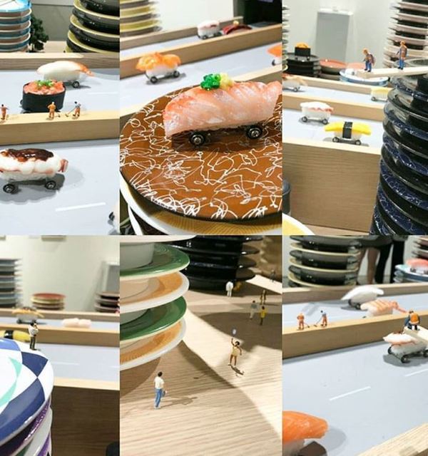 【台灣美食】台灣微型展2.0多款食物主題模型 迴轉壽司高速公路／珍珠奶茶太空世界