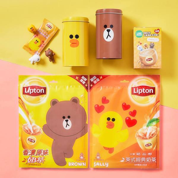 【台灣美食】台灣Lipton聯乘Line Friends第二擊 熊大／莎莉奶茶鐵罐套裝