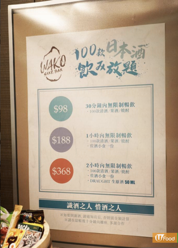 【銅鑼灣美食】銅鑼灣WAKO SAKE BAR $98任飲日本酒放題  飲盡過百款清酒／果酒／燒酎